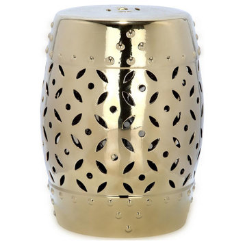 Gold Lattice Coin Garden Stool