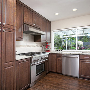 Dark Wood Extended Kitchen
