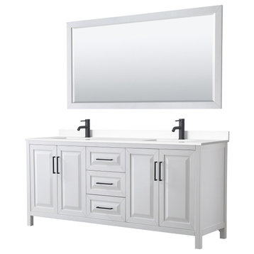 Wyndham Collection WCV252580D-VCA-M70 Daria 80" - White / White Cultured Marble