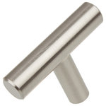GlideRite Hardware - 2" Solid Steel Bar Pull Knob, Set of 20, Stainless Steel - Give your bathroom or kitchen cabinets a contemporary look with this pack of solid steel knobs . These bar knobs add a modern touch to even the most traditional of cabinets and are a quick and inexpensive way to refresh a kitchen or bathroom. Standard #8-32 x 1-inch installation screw is included.