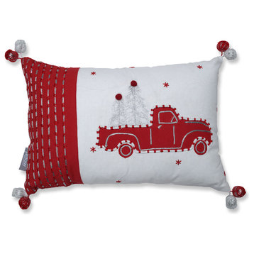 Truck and Trees Lumbar Pillow
