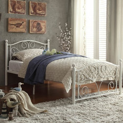HOMELEGANCE 2021TW-1 PALLINA TWIN METAL PLATFORM BED - Kids Beds