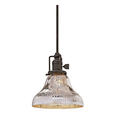 1 Light Union Square Bell Pendant Oil Rubbed Bronze Finish 7