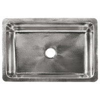 Lange Stainless Steel 32" Single Bowl Farmhouse Undermount Kitchen Sink, Polished Stainless Steel