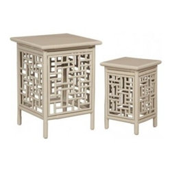 Bamboo Nesting Tables, Set of 2 - Side Tables And End Tables