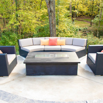 Contemporary Outdoor Room and Fire Pit Area