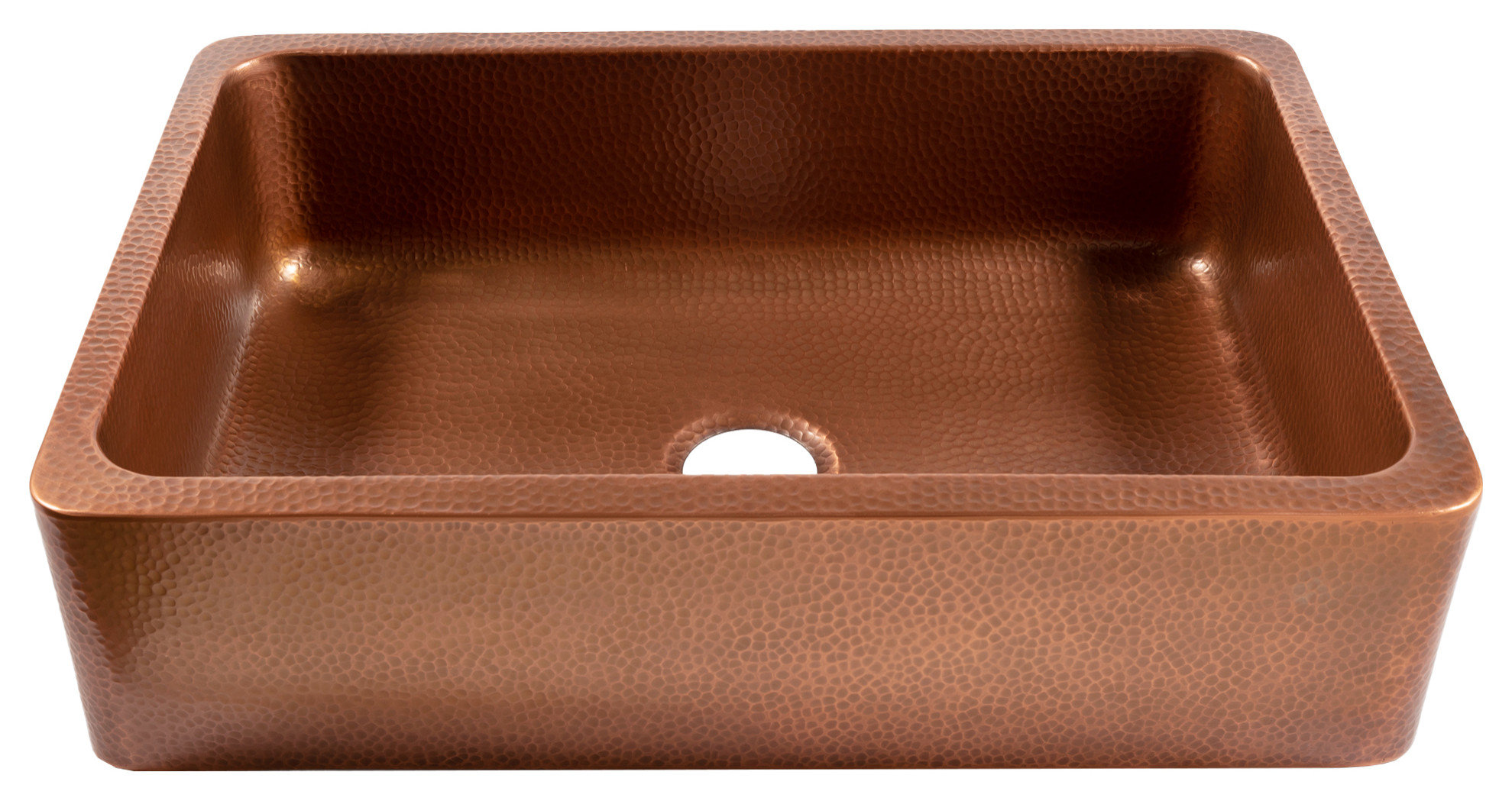 Lange Copper 32" Single Bowl Farmhouse Apron Front Undermount Kitchen Sink