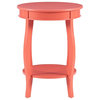 Linon Wren Wood Accent End Table in Coral Orange