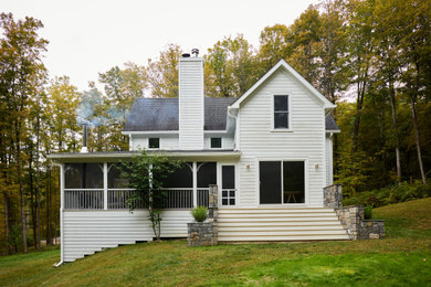 Example of a danish exterior home design in New York