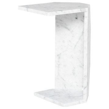 Soleil White Marble Side Table