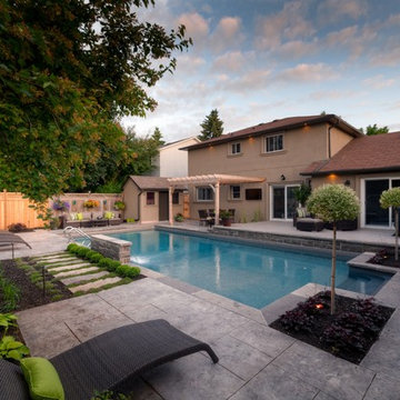New Life for an Aging Vinyl Pool and Backyard