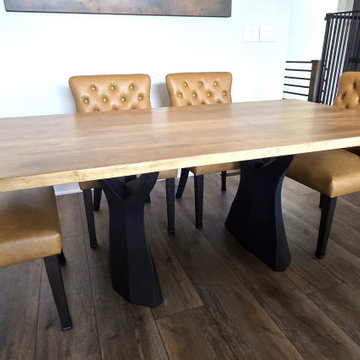Rustic Live Edge Maple Hardwood Dining Table