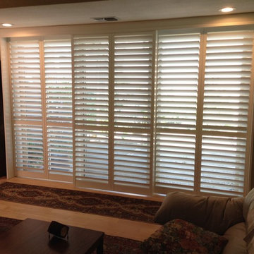 Custom Plantation Shutters on Sliding Doors