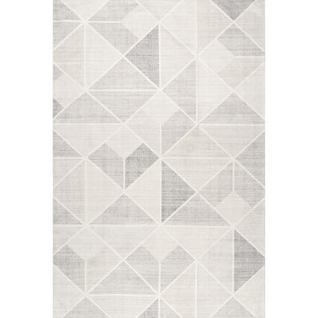 nuLOOM Marielle Diamond Tiles Machine Washable Area Rug, Beige 8' x 10'