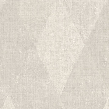 Geometric Harlequin Canvas Texture Wallpaper, Taupe, 1 Bolt