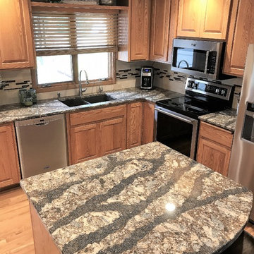 Cambria Harlech Kitchen Countertops and Fairbourne Master Vanity