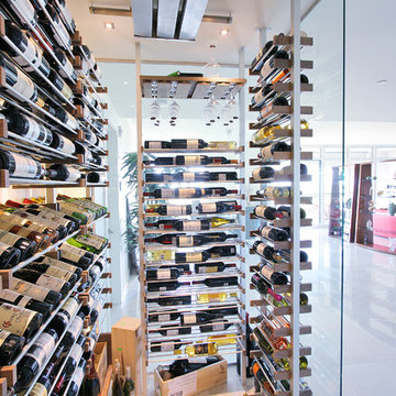 Glass wine cellar in the living room -10-