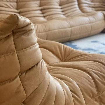 Togo Sofa Fiber Leather Three Seater