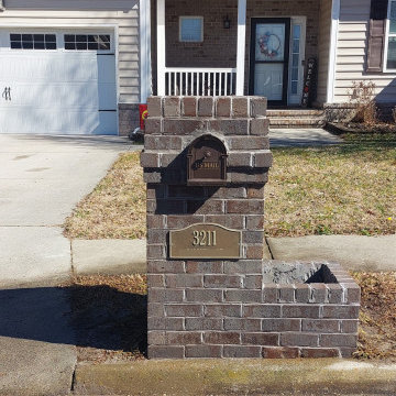 Brick Mailbox with Garden Planter