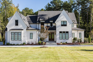 Inspiration for a transitional exterior home remodel in Raleigh