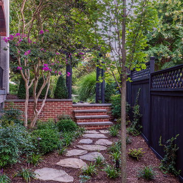 New retaining wall and steps
