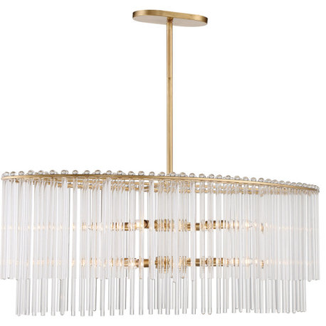 Bleecker 8 Light Chandelier, Aged Brass (AG)