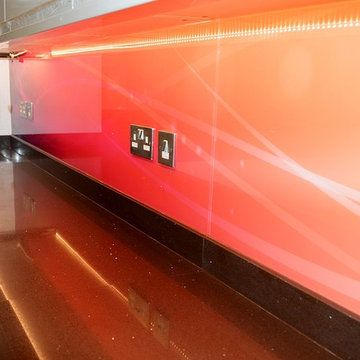 "CORAL- OWN ARTWORK" Custom Printed Glass Kitchen Splashback