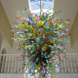 Malibu Blown Glass Chandelier by Robert Kuster - Chandeliers
