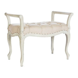 Short Laurie Bench in a Parker Grey Finish - Upholstered Benches