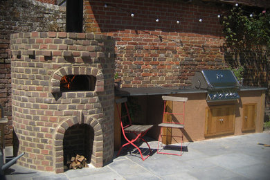 This is an example of a rural patio in Surrey.