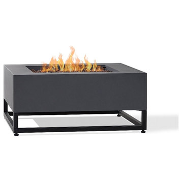 Real Flame Blake Metal Propane Fire Table with Conversion Kit in Slate Gray