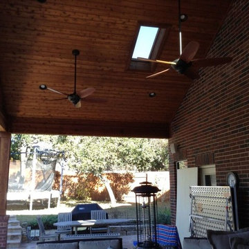 Circle C Ranch in South Austin, TX, covered porch and poolside patio