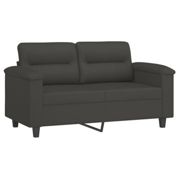 vidaXL Sofa Upholstered Love Seat Sofa for Leisure Dark Gray Microfiber Fabric