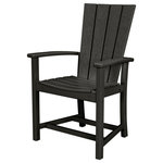 Polywood - Polywood Quattro Adirondack Dining Chair, Black - The Quattro Adirondack Dining Chair is ideal for outdoor dining and entertaining and features curved arms and a contoured seat and back for comfort. Constructed of durable POLYWOOD lumber available in a variety of attractive, fade-resistant colors, this all-weather dining chair will never require painting, staining, or waterproofing.