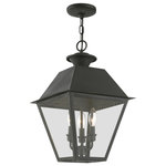 Livex Lighting - Wentworth 3 Light Charcoal Outdoor Large Pendant Lantern - With its appealing charcoal finish and clear glass, the stunning Mansfield collection will make an elegant addition to any outdoor space. Formed from solid brass & traditionally inspired, this three-light outdoor large pendant is perfect for your entry way. Combining superb craftsmanship and affordable price, this fixture is sure to be a timeless addition to your home.