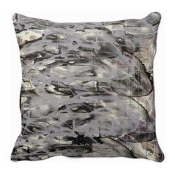 Tomova Jai Designs - Purple Splash Art Deco Decorative Pillow - Decorative Pillows