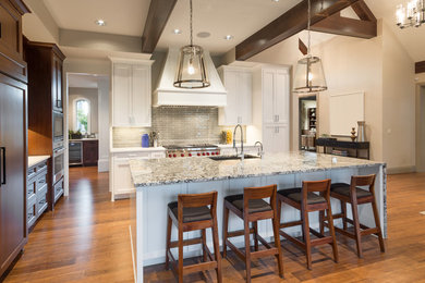 Example of a transitional kitchen design in Charleston