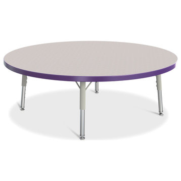 Berries Round Activity Table - 42" Diameter, T-height - Gray/Purple/Gray