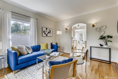 Example of an eclectic home design design in Seattle