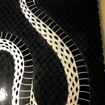 Powder Room Floor - Dramatic Custom Tile Art