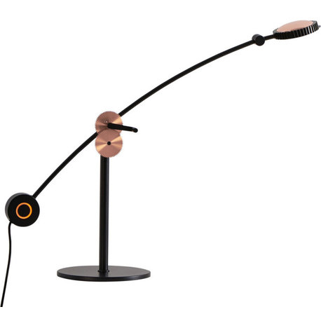 Planet Table Lamp, Matt Black, Copper