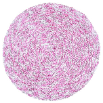 Pink Shagadelic Chenille Twist Swirl Rug, 3' Round