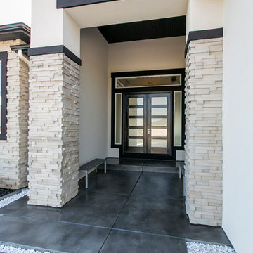 Black and White Entryway to Modern Home