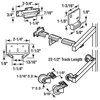 Drawer Track Repair Kit, Metal Track, 22-1/2" Long