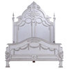 Bed Victorian Queen Ornately Carved Solid Wood Tall Headboard Old