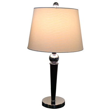 Pasargad Home Gloria Collection Chrome and Wood Table Lamp