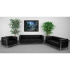 Flash Furniture Hercules Imagination 3-Piece Stainless Steel Sofa Set in Black