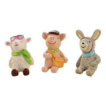 Set of 3 Lovely Small Resin Emulational Ornaments Desktop Adorn Articles