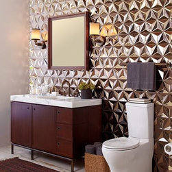 Accent Wall with Japanese Geo Tiles - Accent Trim And Border Tile