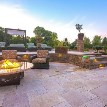 Outdoor Fireplaces with Decorative Hardscaping